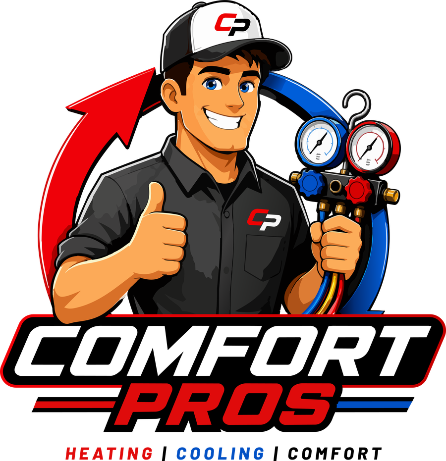 Comfort Pros HVAC technician with refrigerant gauges